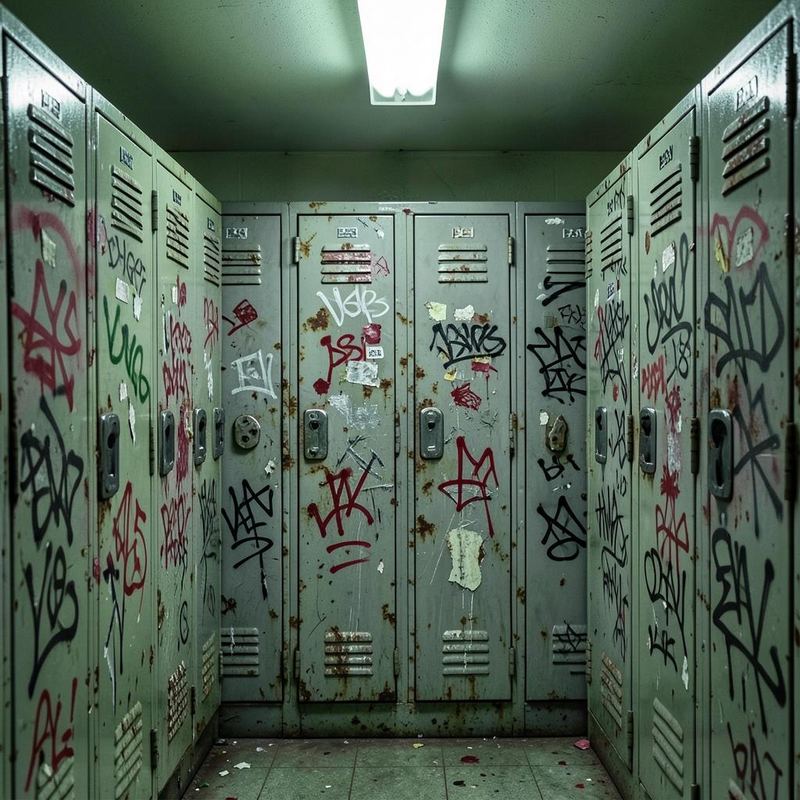 Cover artwork for Lockers and Graffiti (2025) by Amanda Vale